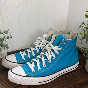 Converse Chuck Taylor Turquoise Blue Canvas High-Top Sneakers Mens Size 12